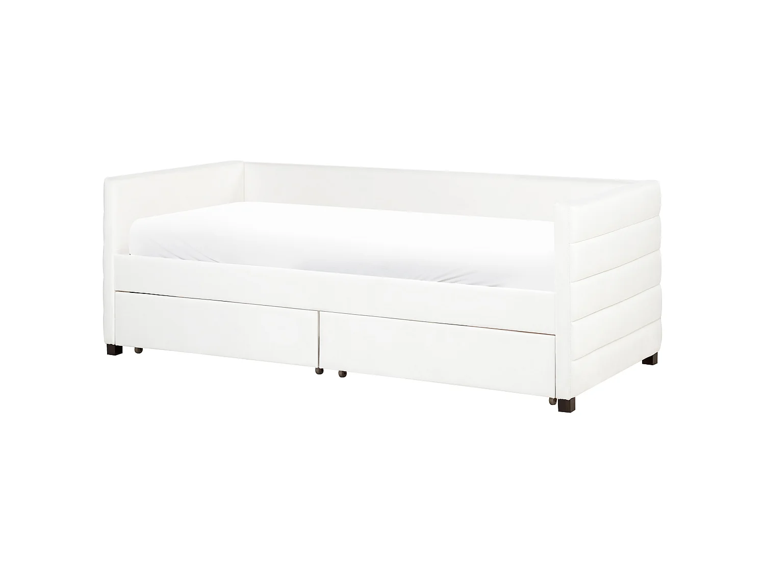 Lit de jour avec rangement Velours MARRAY 90 x 200 cm Blanc cassé