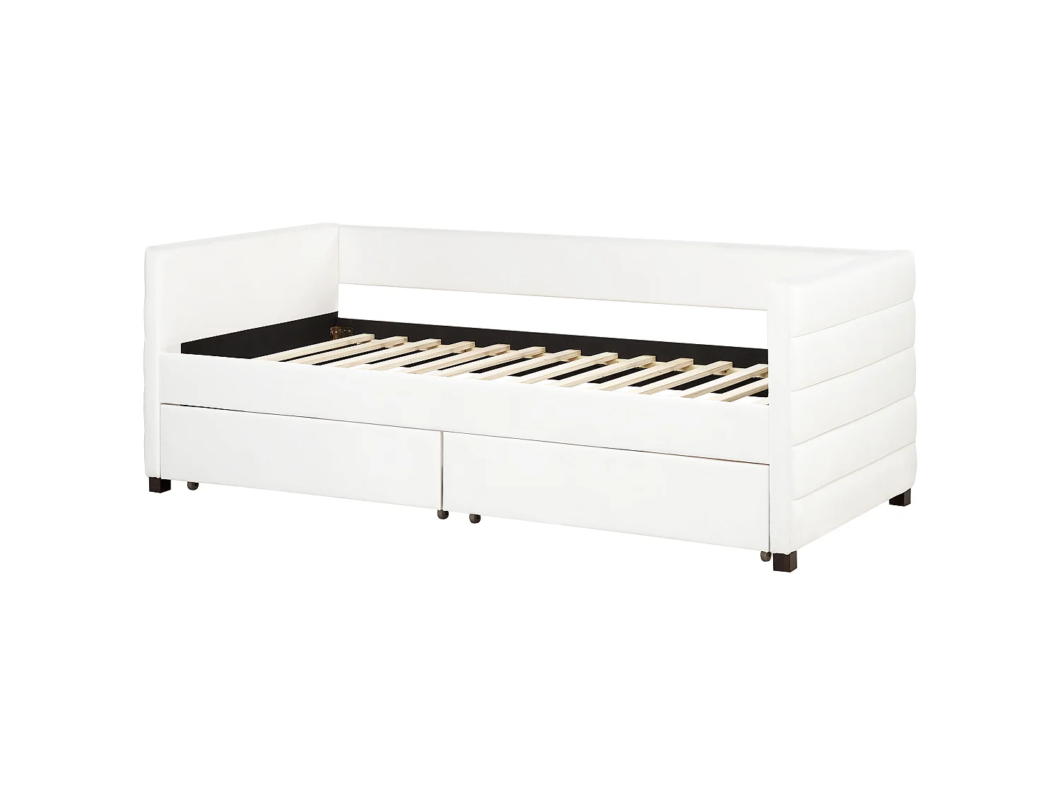 Lit de jour avec rangement Velours MARRAY 90 x 200 cm Blanc cassé