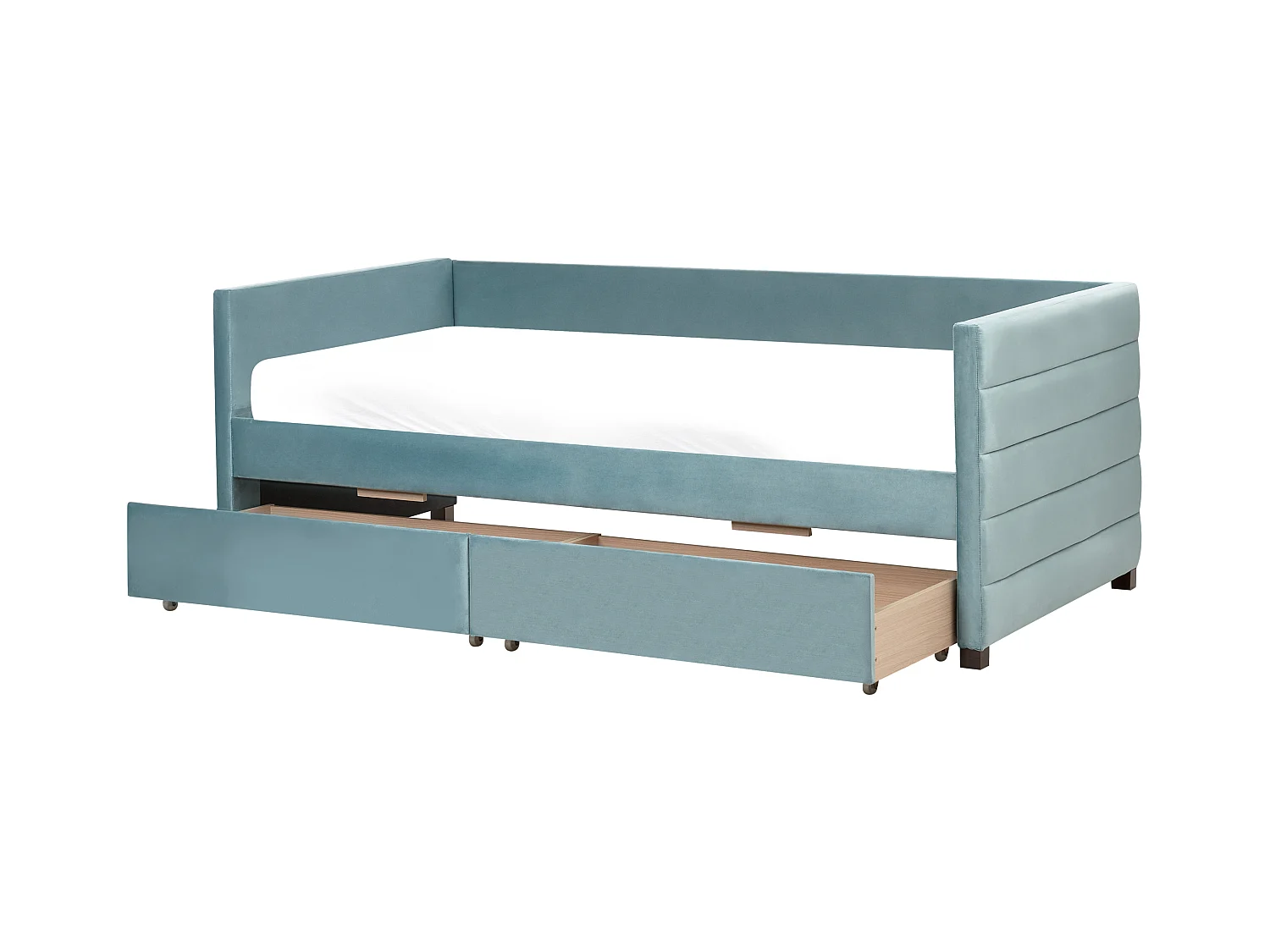 Lit de jour avec rangement Velours MARRAY 90 x 200 cm Vert menthe