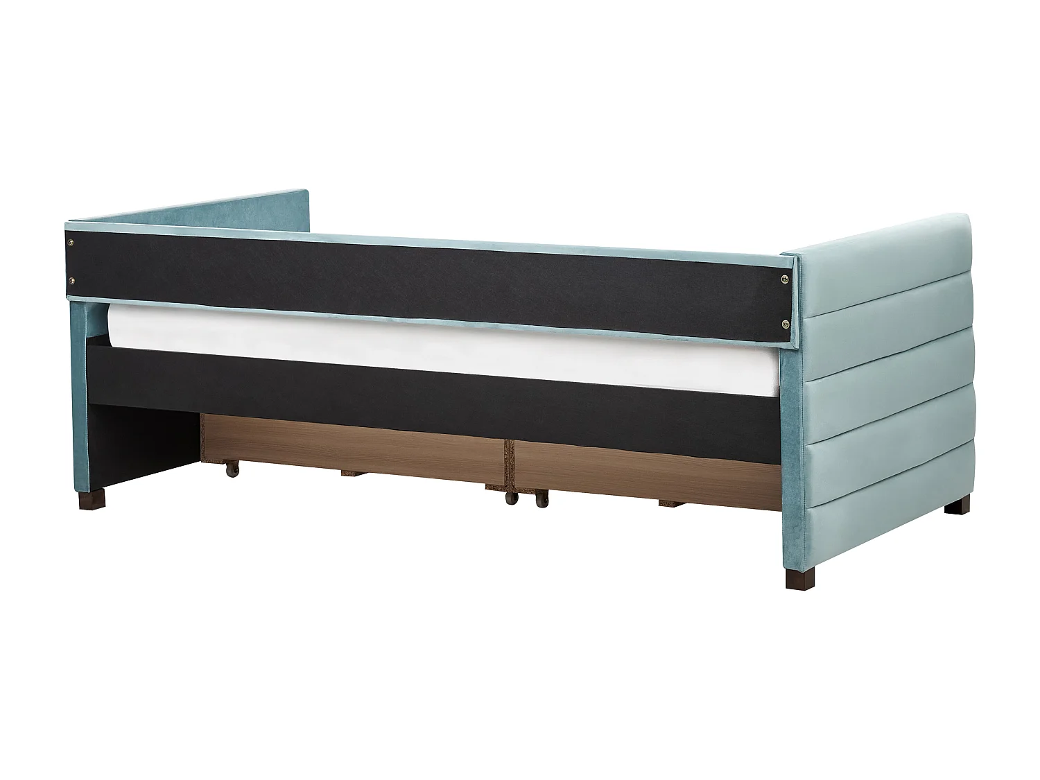 Lit de jour avec rangement Velours MARRAY 90 x 200 cm Vert menthe