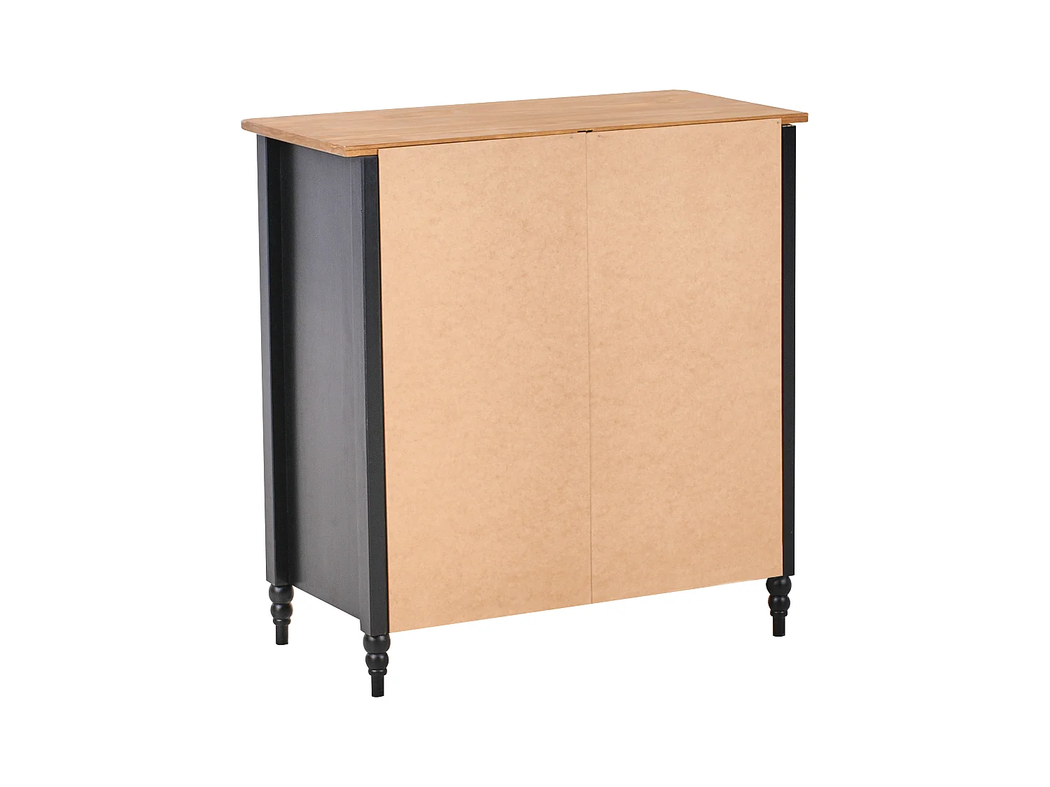 Kommode mit 5 Schubladen Kiefernholz schwarz / hellbraun Skandi-Stil Shillington