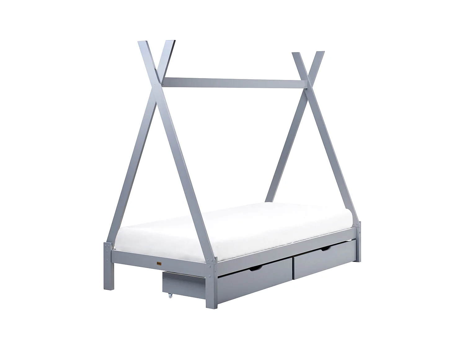 Lit à tiroirs pour enfants Tipi Bois de pin DEVAY 90 x 200 cm Gris