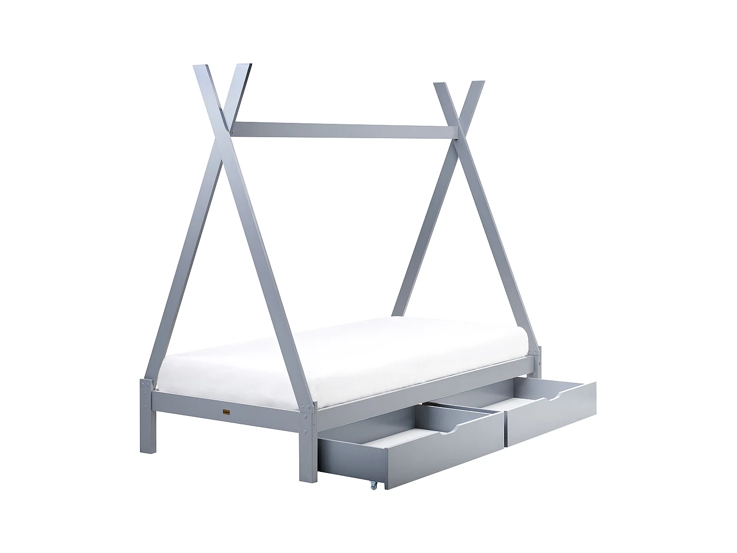 Lit à tiroirs pour enfants Tipi Bois de pin DEVAY 90 x 200 cm Gris