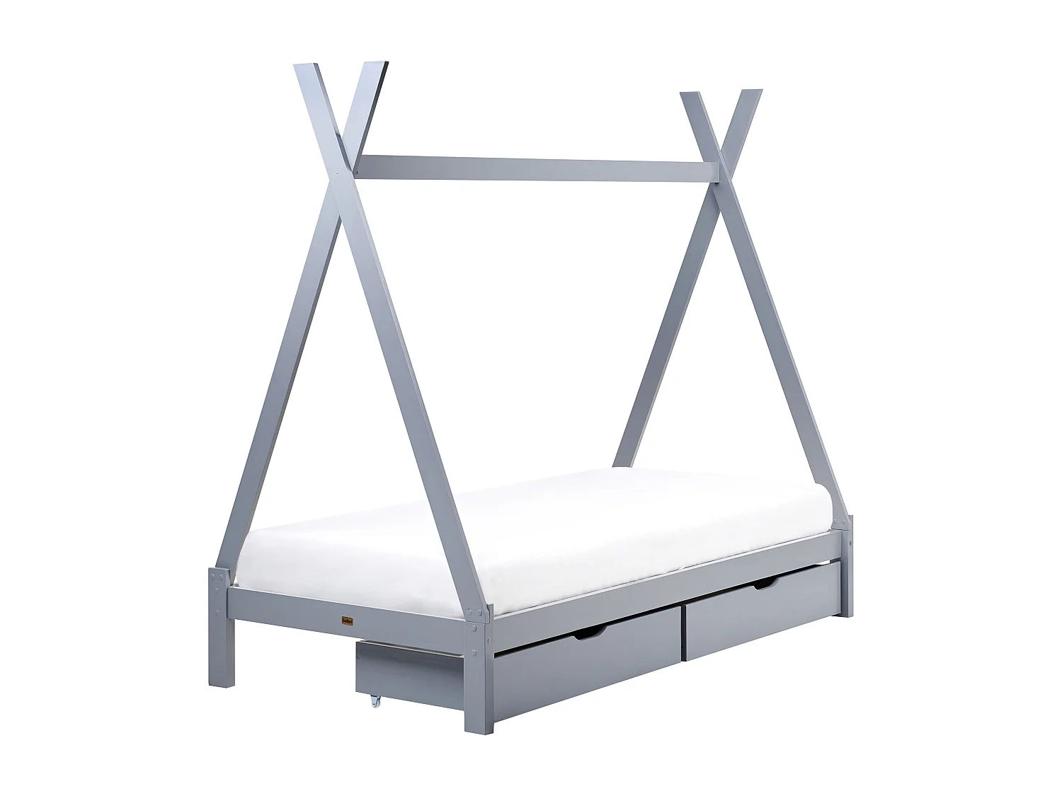 Lit à tiroirs pour enfants Tipi Bois de pin DEVAY 90 x 200 cm Gris