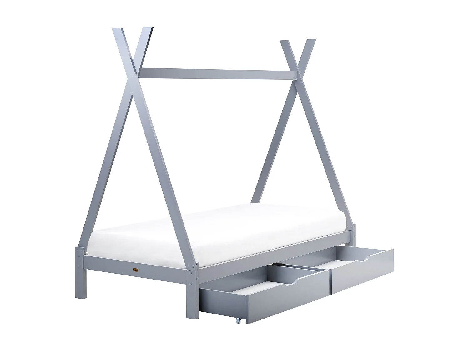 Lit à tiroirs pour enfants Tipi Bois de pin DEVAY 90 x 200 cm Gris