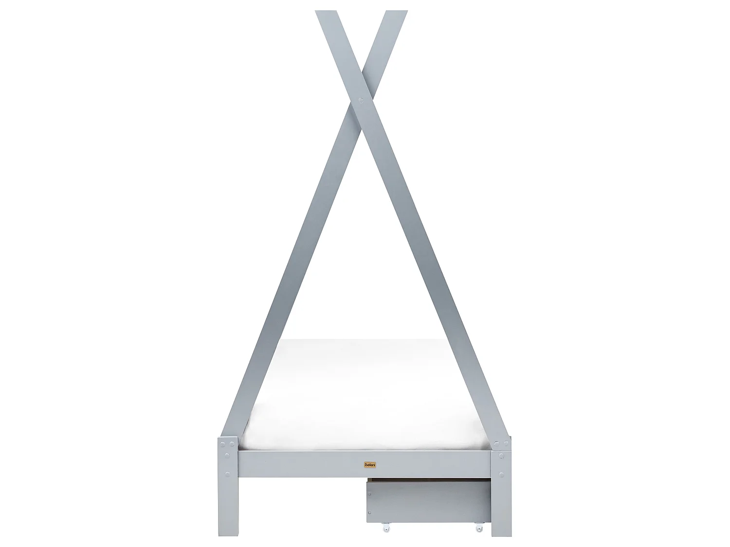 Kids Bed with Drawers Teepee Pine Wood DEVAY 90 x 200 cm (EU Single) Grey