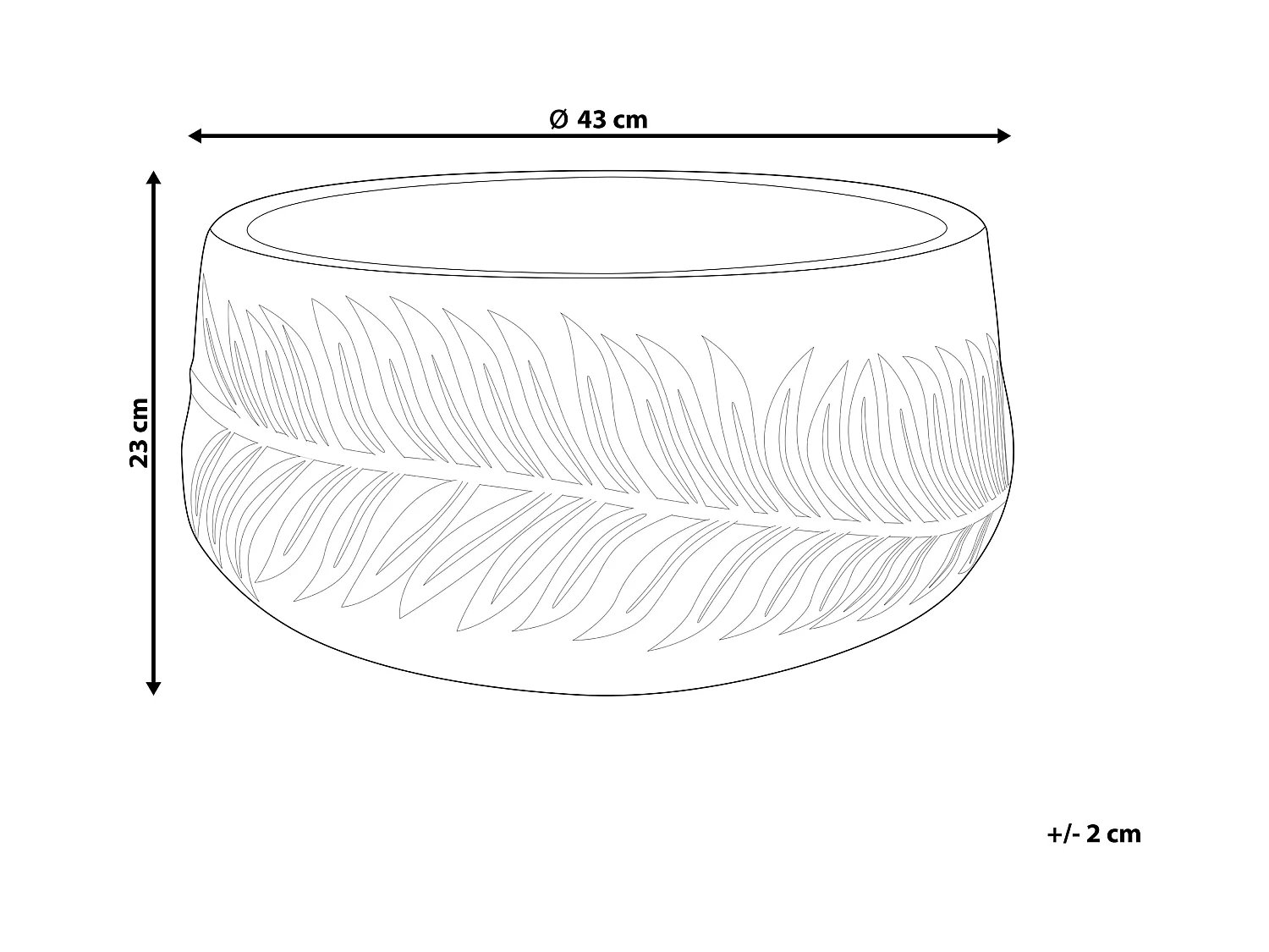 Vaso per piante FTERO Ceramica 43 cm Bianco sporco
