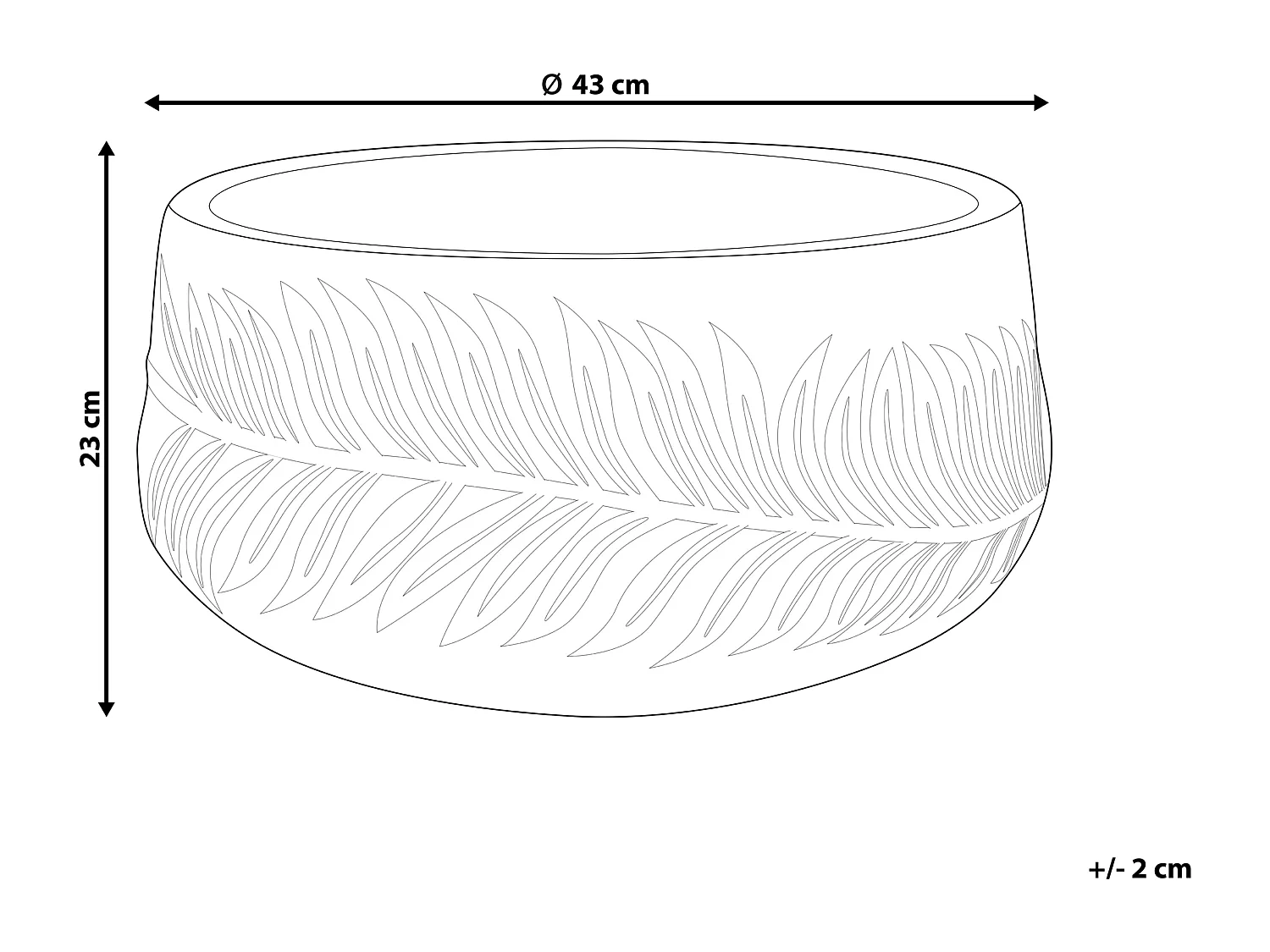 Cache-pot FTERO 43 cm Blanc cassé