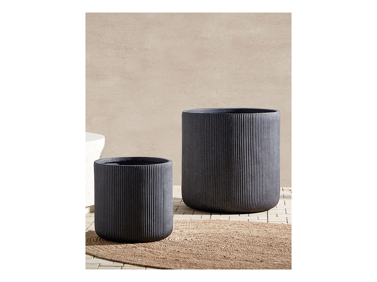 Blumenkübel OREOI Keramik 55 cm Graphitgrau