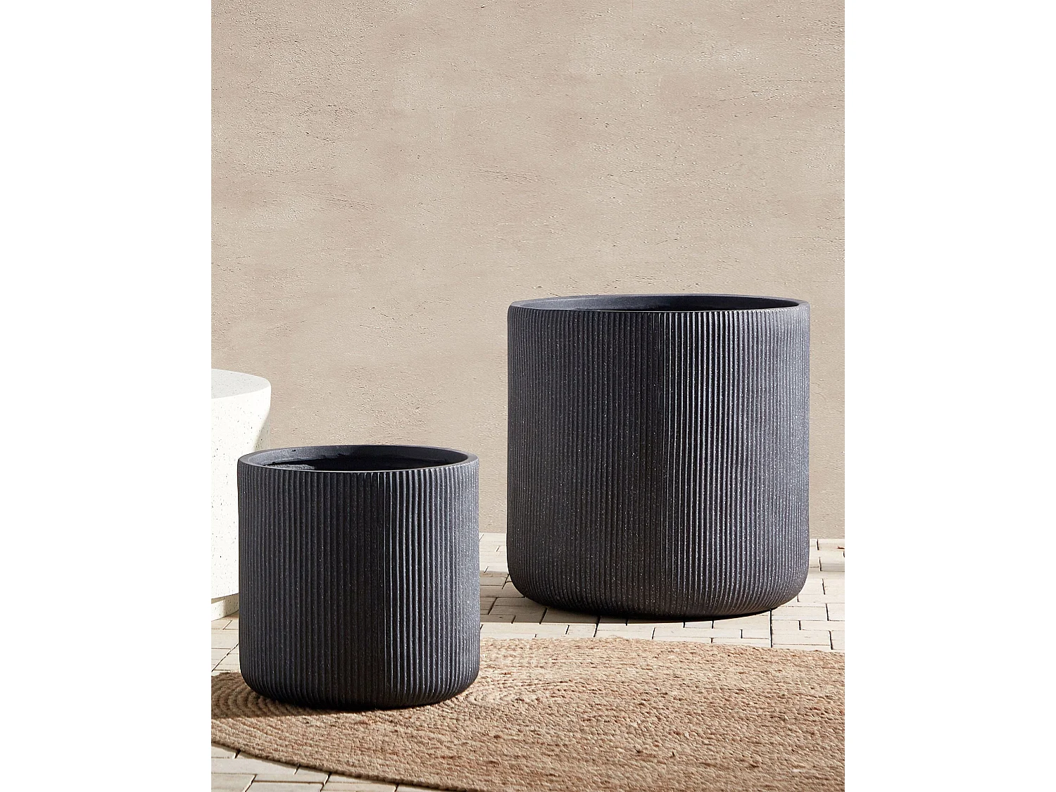 Blumenkübel OREOI Keramik 55 cm Graphitgrau