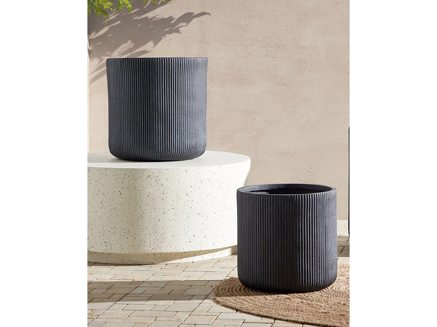 Bloempot OREOI Keramiek 45 cm Grafietgrijs