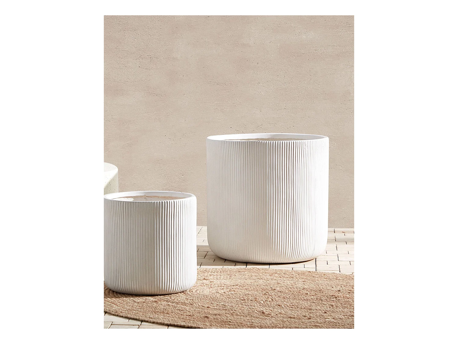 Vaso per piante OREOI Ceramica 55 cm Bianco sporco