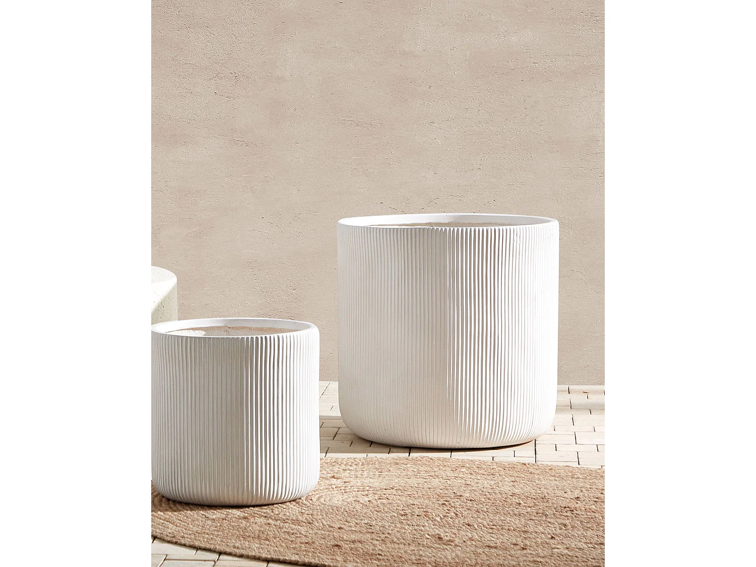 Cache-pot OREOI 55 cm Blanc cassé