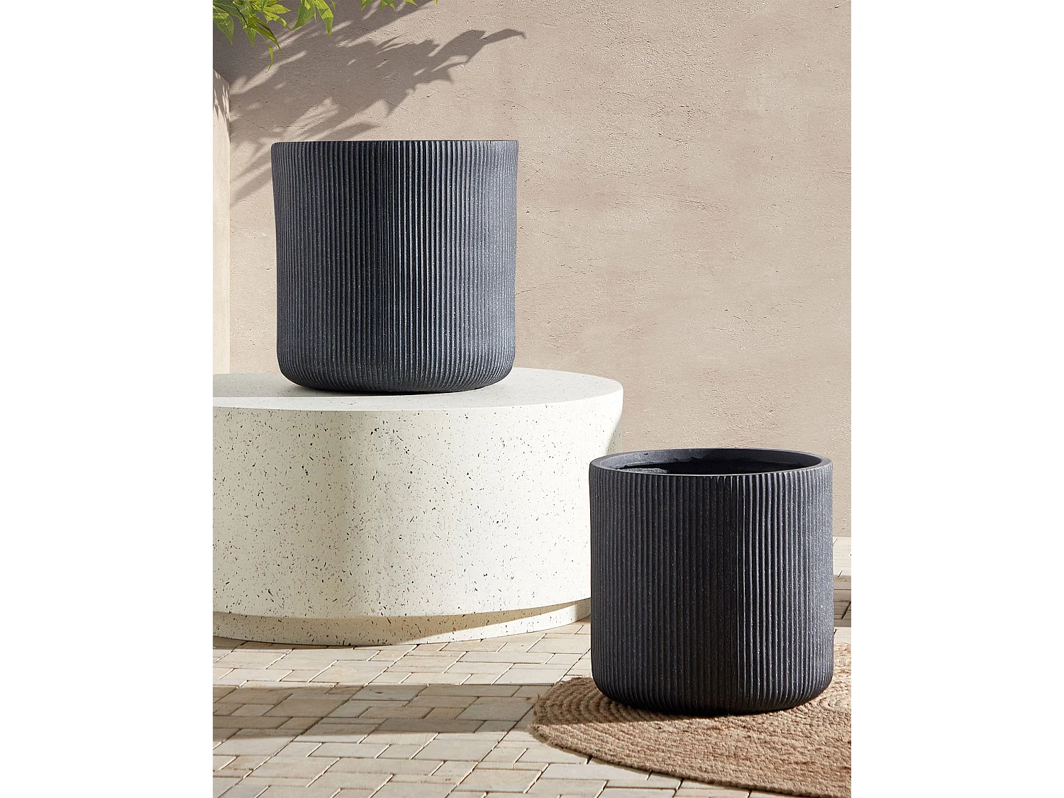 Bloempot OREOI Keramiek 37 cm Grafietgrijs