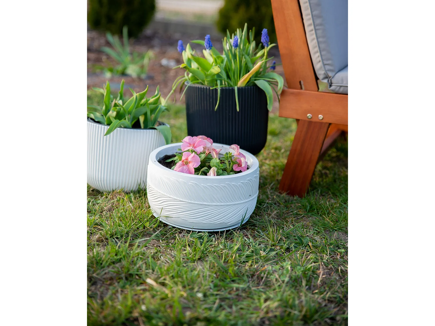 Vaso per piante FTERO Ceramica 25 cm Bianco sporco