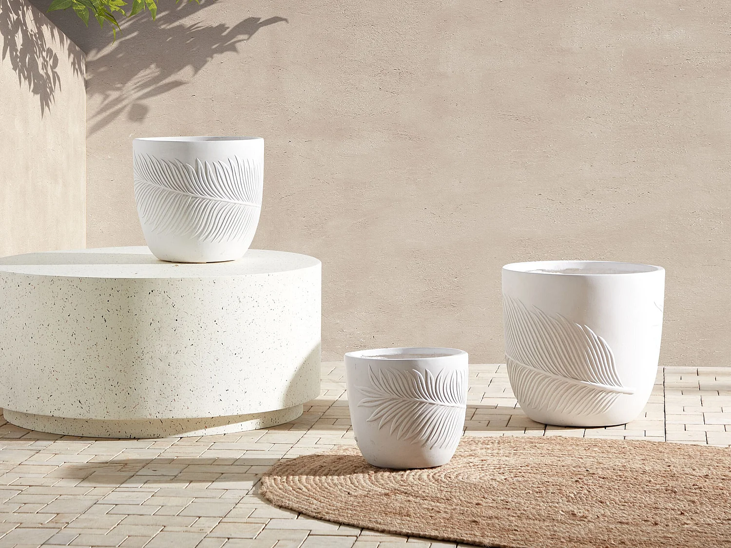 Cache-pot FTERO 28 cm Blanc cassé