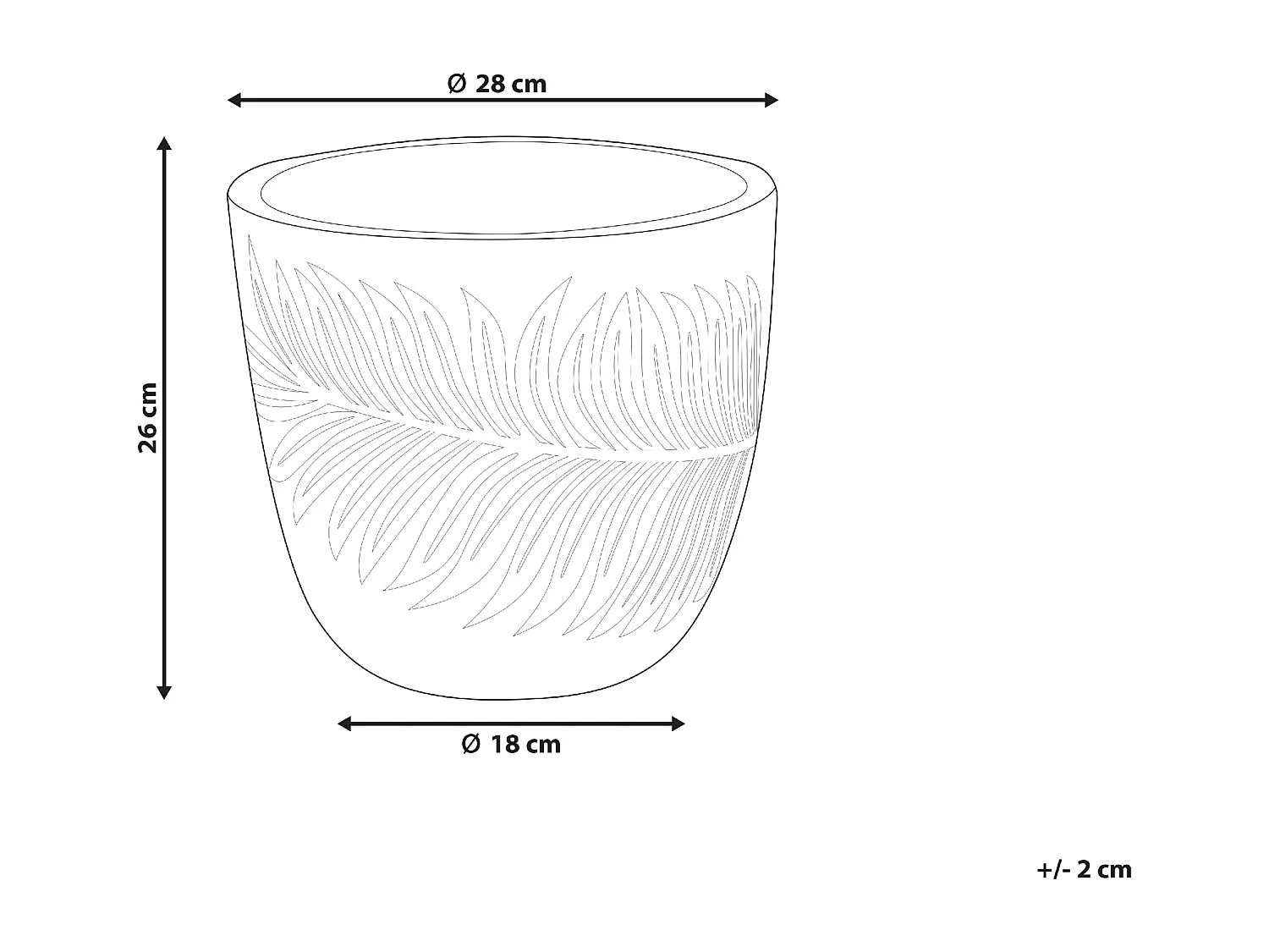 Cache-pot FTERO 28 cm Blanc cassé