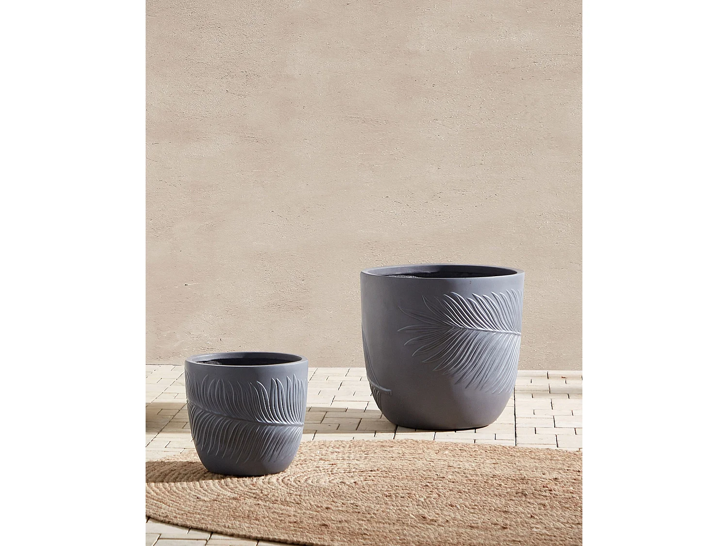 Maceta FTERO Cerámica 42 cm Gris