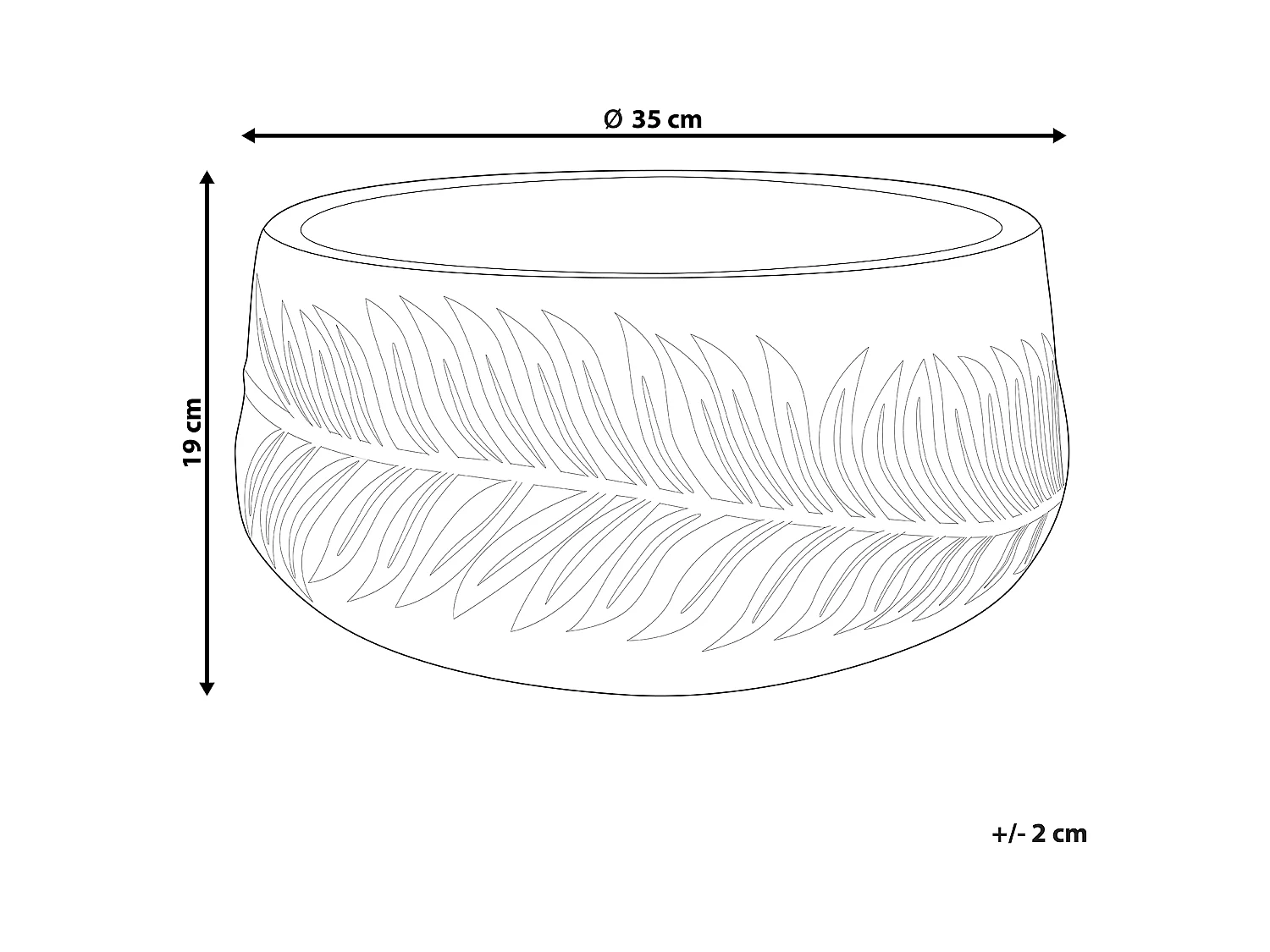Cache-pot FTERO 35 cm Blanc cassé