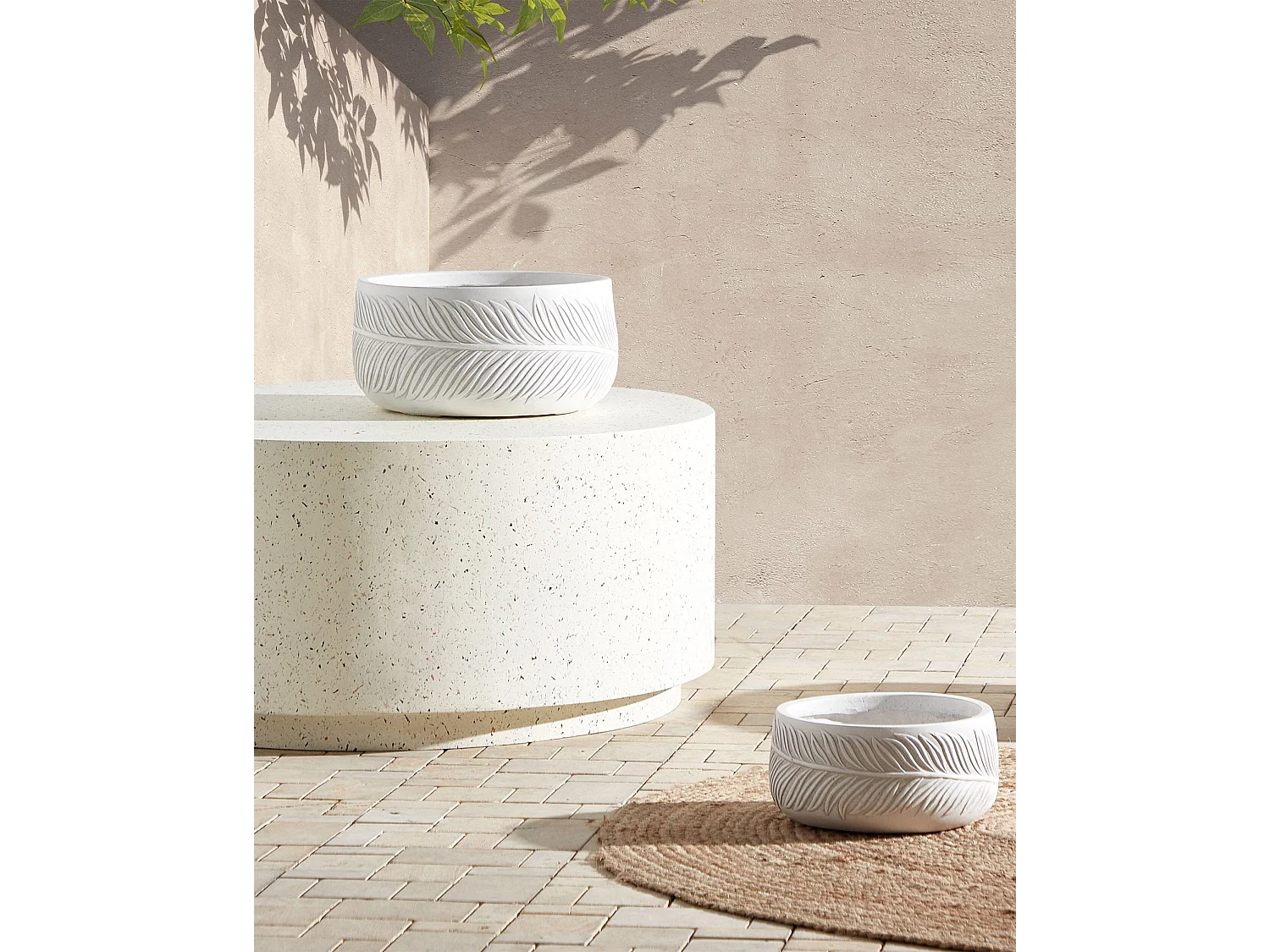 Cache-pot FTERO 35 cm Blanc cassé