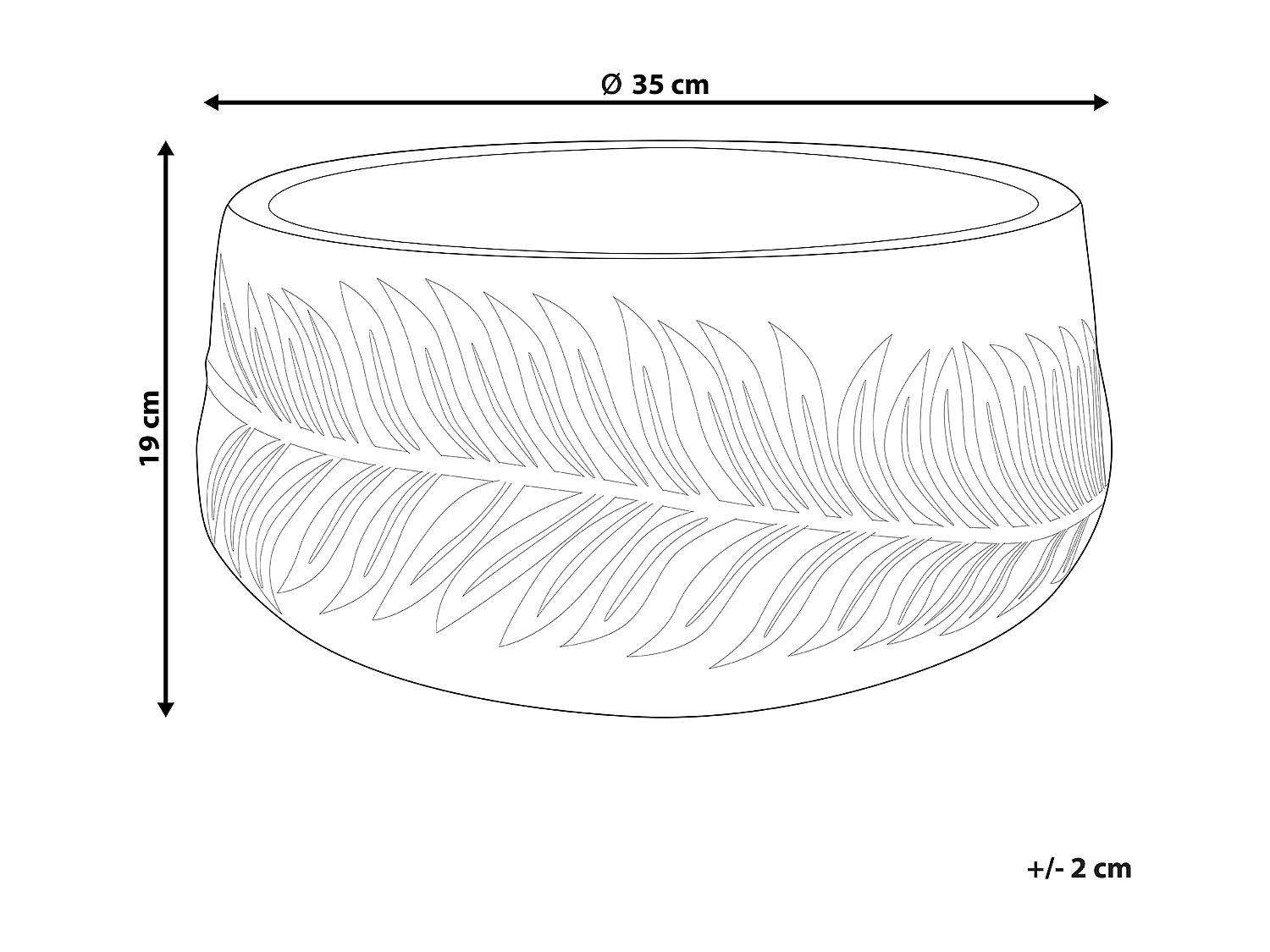 Cache-pot FTERO Céramique 35 cm Blanc cassé