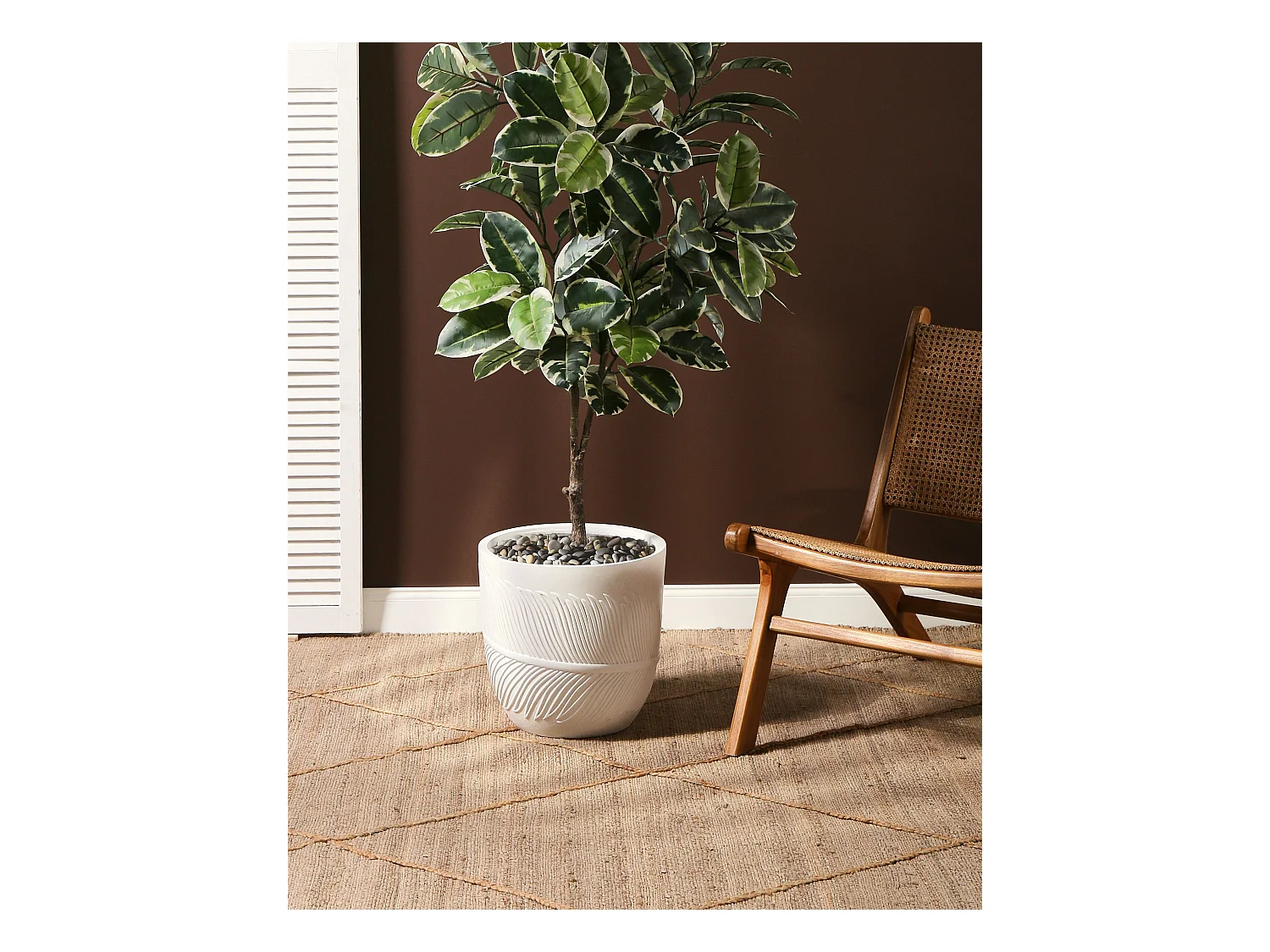 Cache-pot FTERO 35 cm Blanc cassé