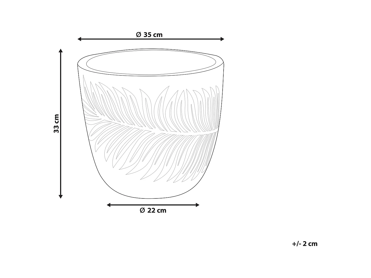 Cache-pot FTERO 35 cm Blanc cassé