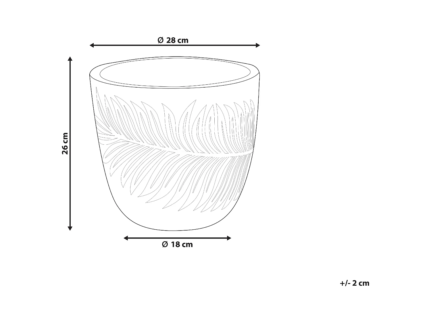 Cache-pot FTERO 28 cm Gris