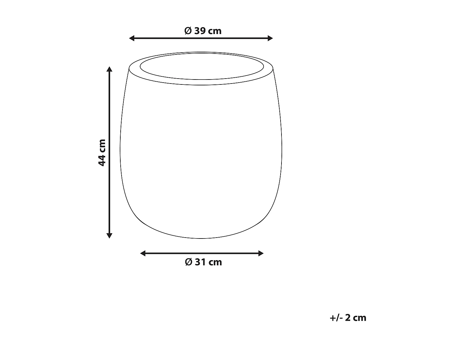 Cache-pot LIVADIA 39 cm Blanc cassé