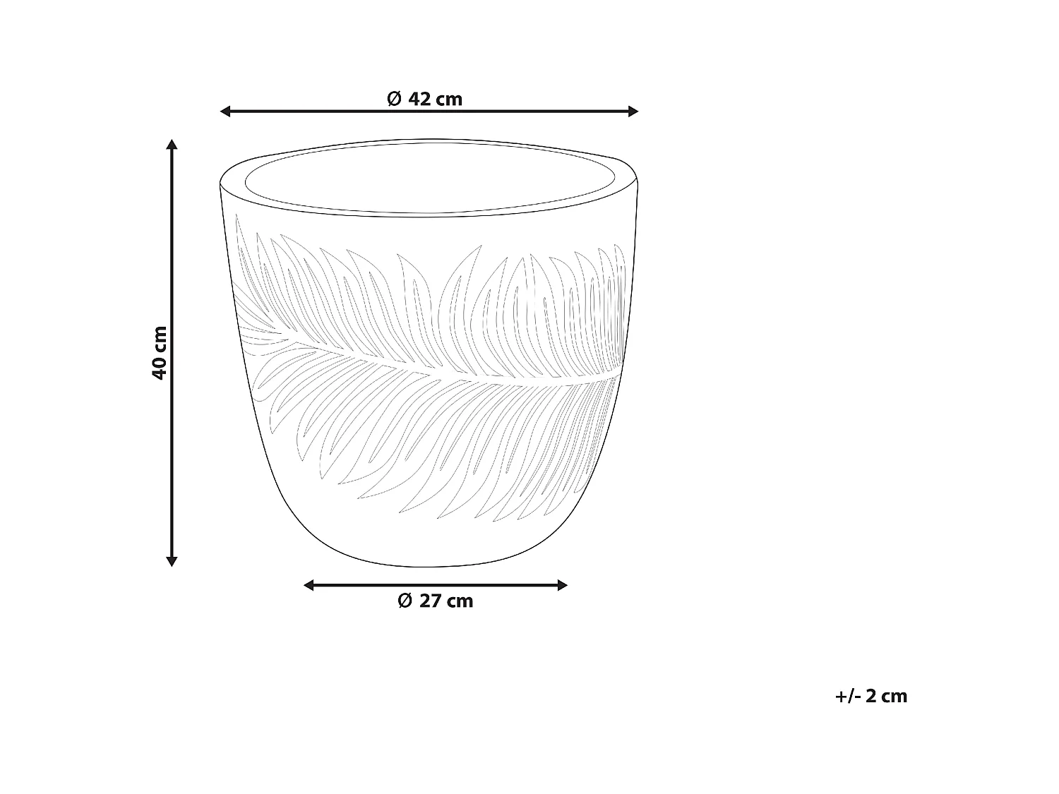 Cache-pot FTERO 42 cm Blanc cassé