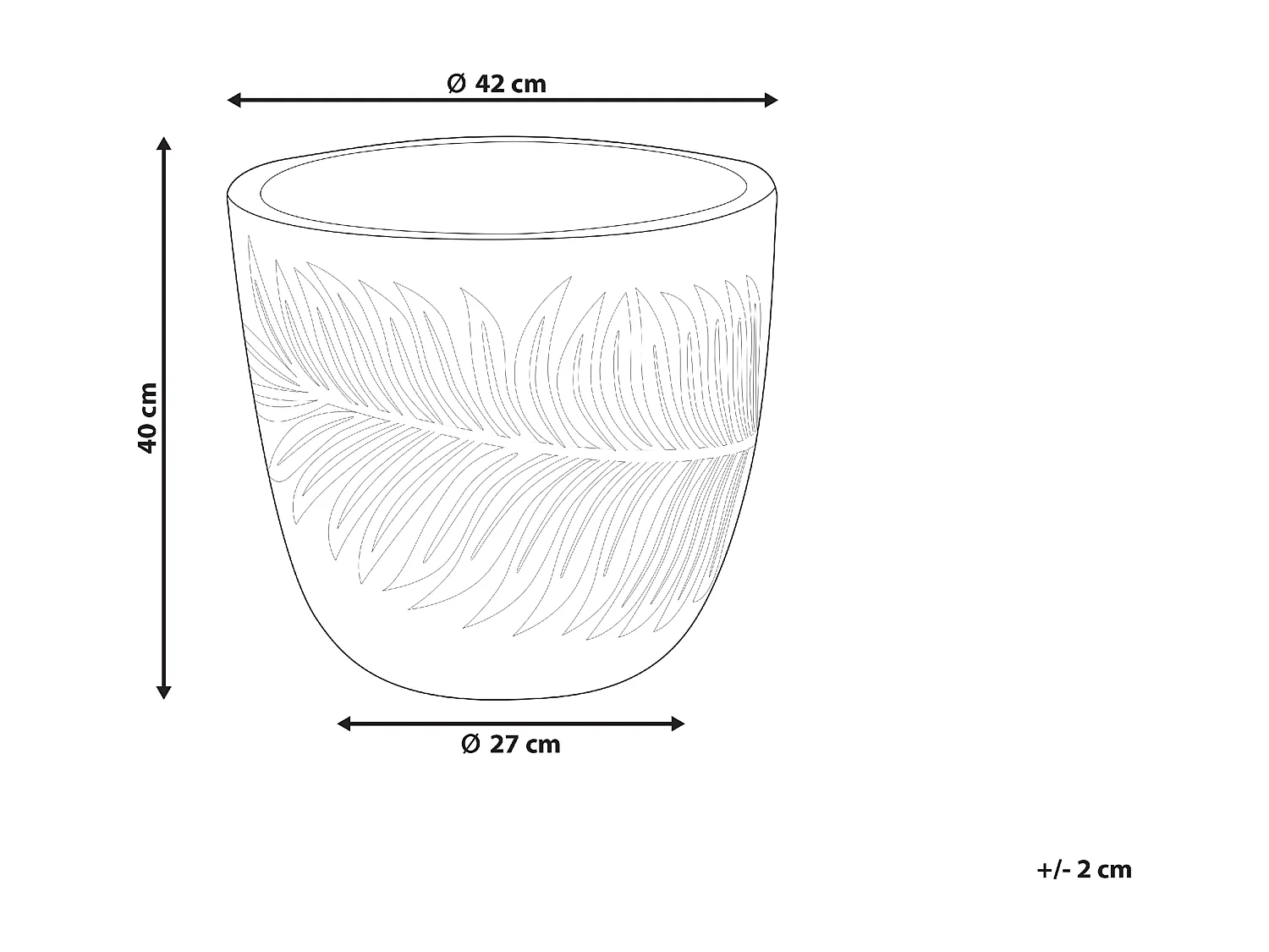 Cache-pot FTERO 42 cm Blanc cassé