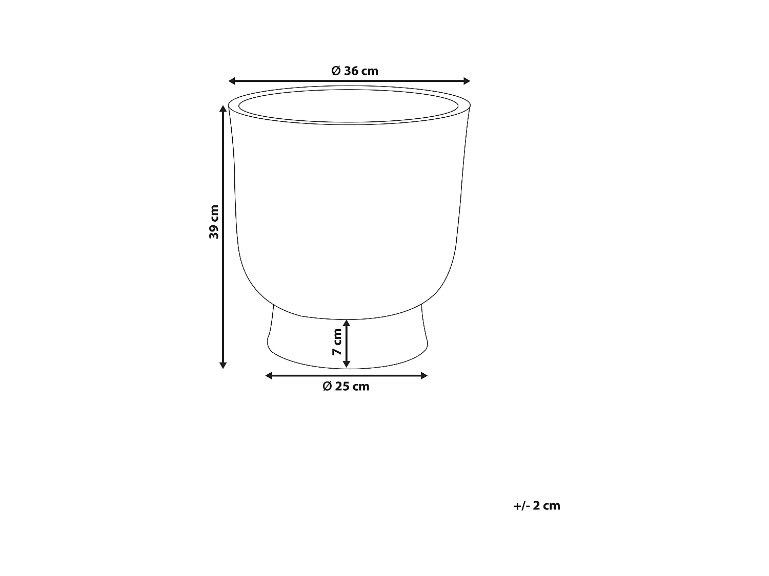 Cache-pot GINKGO 36 cm Effet béton gris