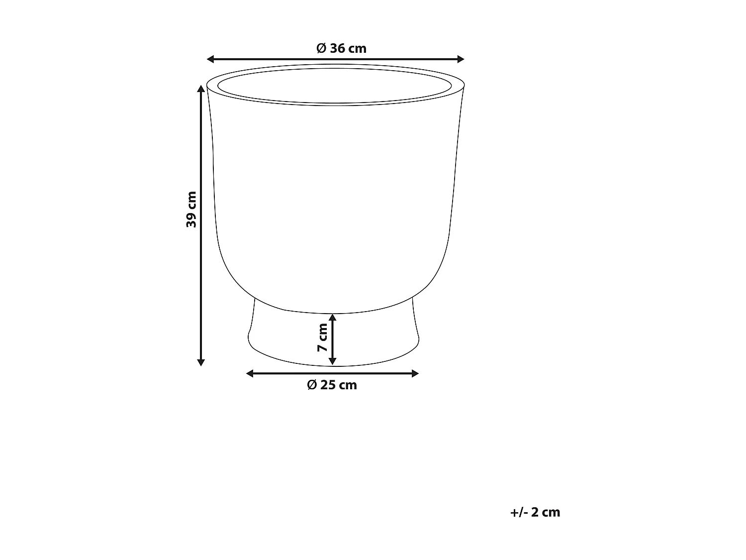 Cache-pot GINKGO 36 cm Effet béton gris