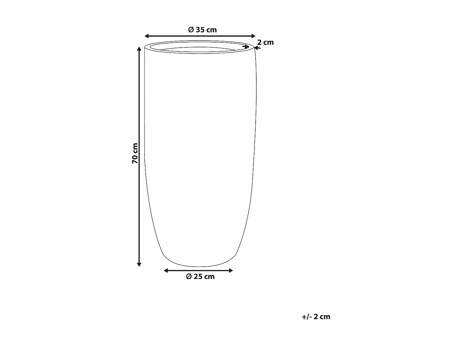Cache-pot ZELKOVA 35 cm Beige clair