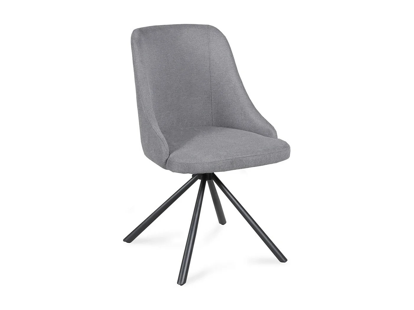 Lot de 4 chaises pivotantes en tissu  Gris clair pieds métal confortable HORA