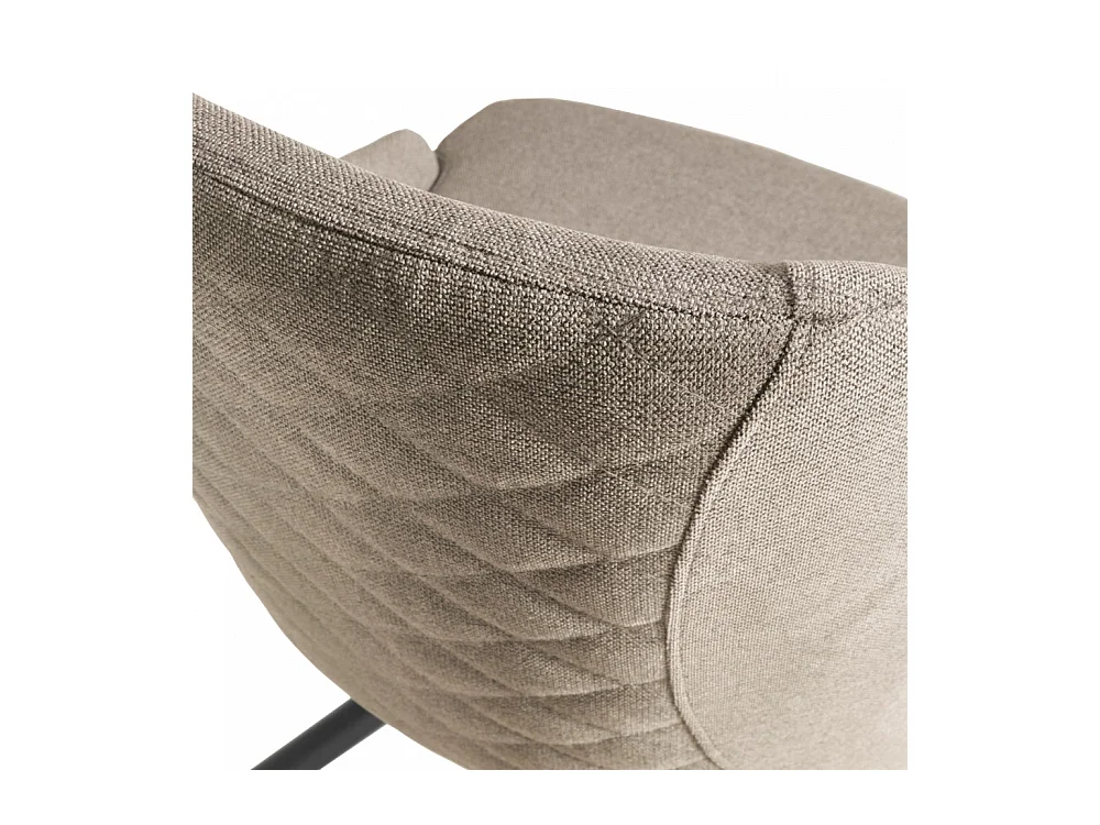 Lot de 4 chaises pivotantes en tissu  Beige pieds métal confortable HORA