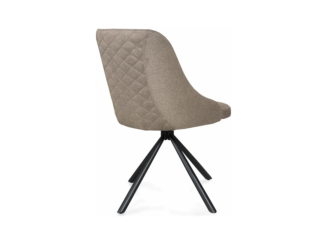 Lot de 4 chaises pivotantes en tissu  Beige pieds métal confortable HORA