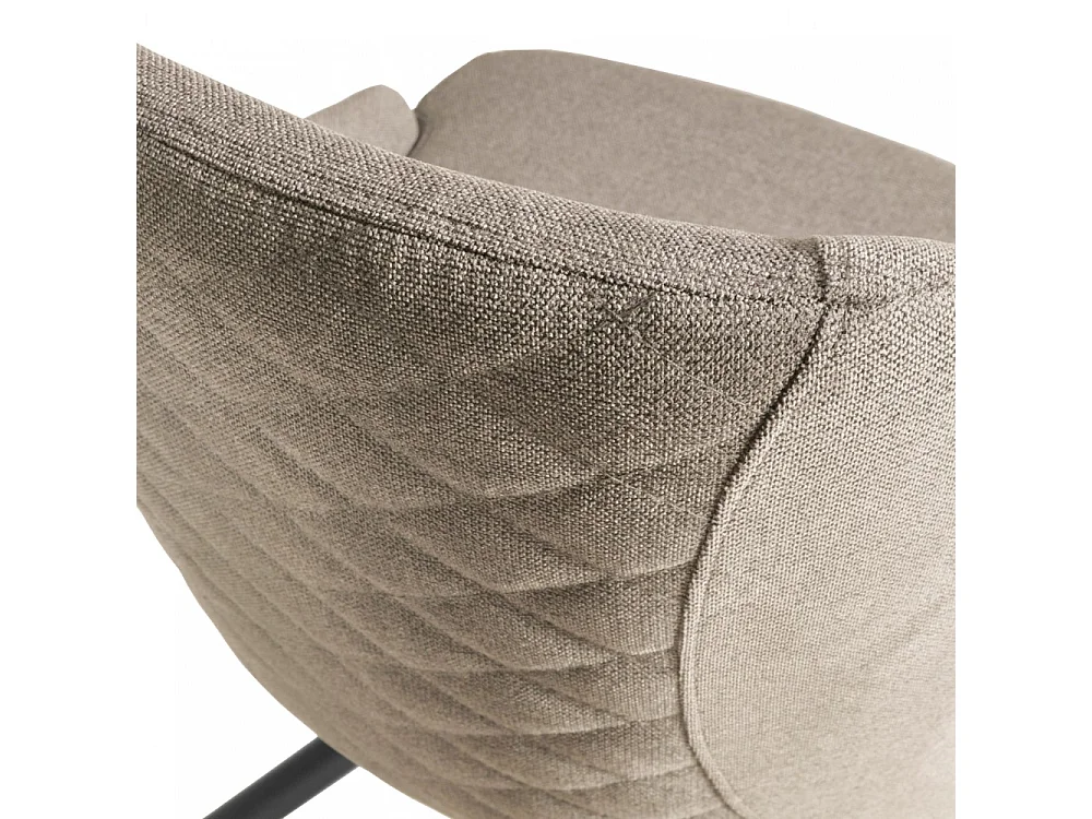 Lot de 4 chaises pivotantes en tissu  Beige pieds métal confortable HORA