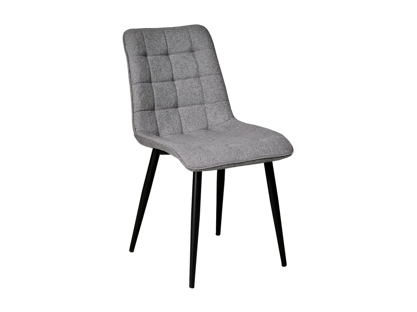 Lot de 4 chaises en tissu velours gris pieds métal confortable MILA