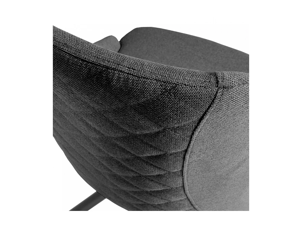 Lot de 4 chaises pivotantes en tissu  Gris foncé pieds métal confortable HORA