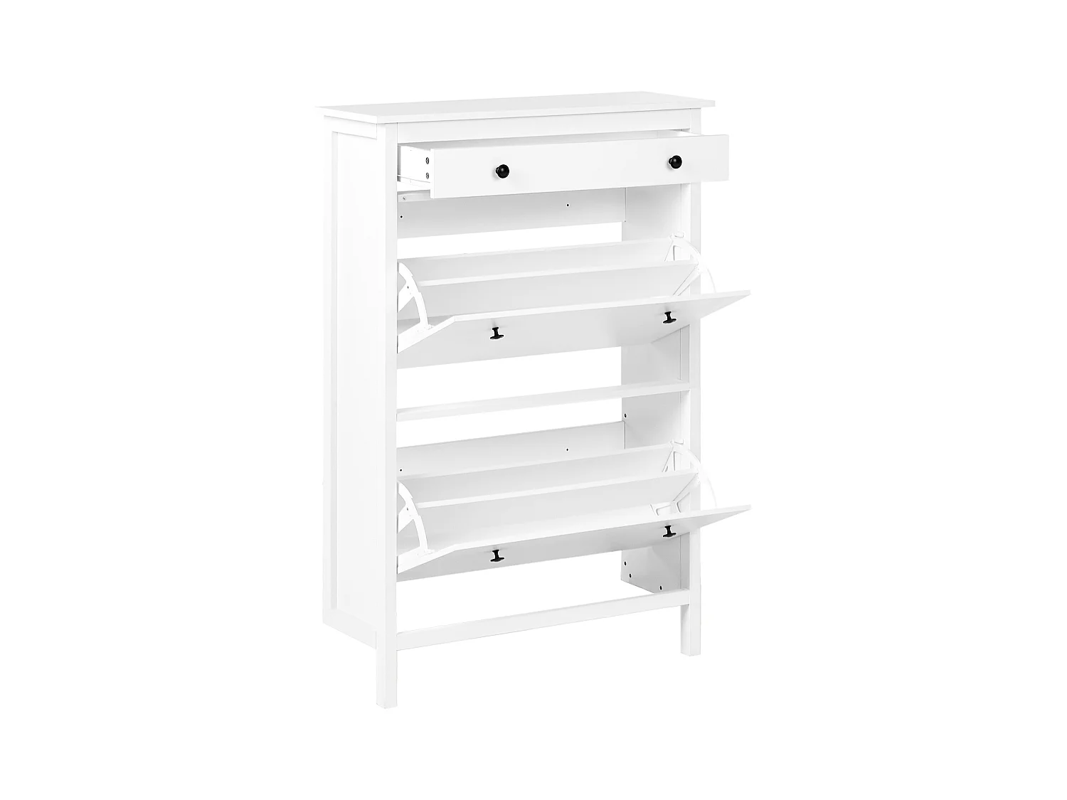 Schuhaufbewahrungsschrank 2 Klapptüren MDF Bis zu 10 Paar Schuhe Weiß Gibson