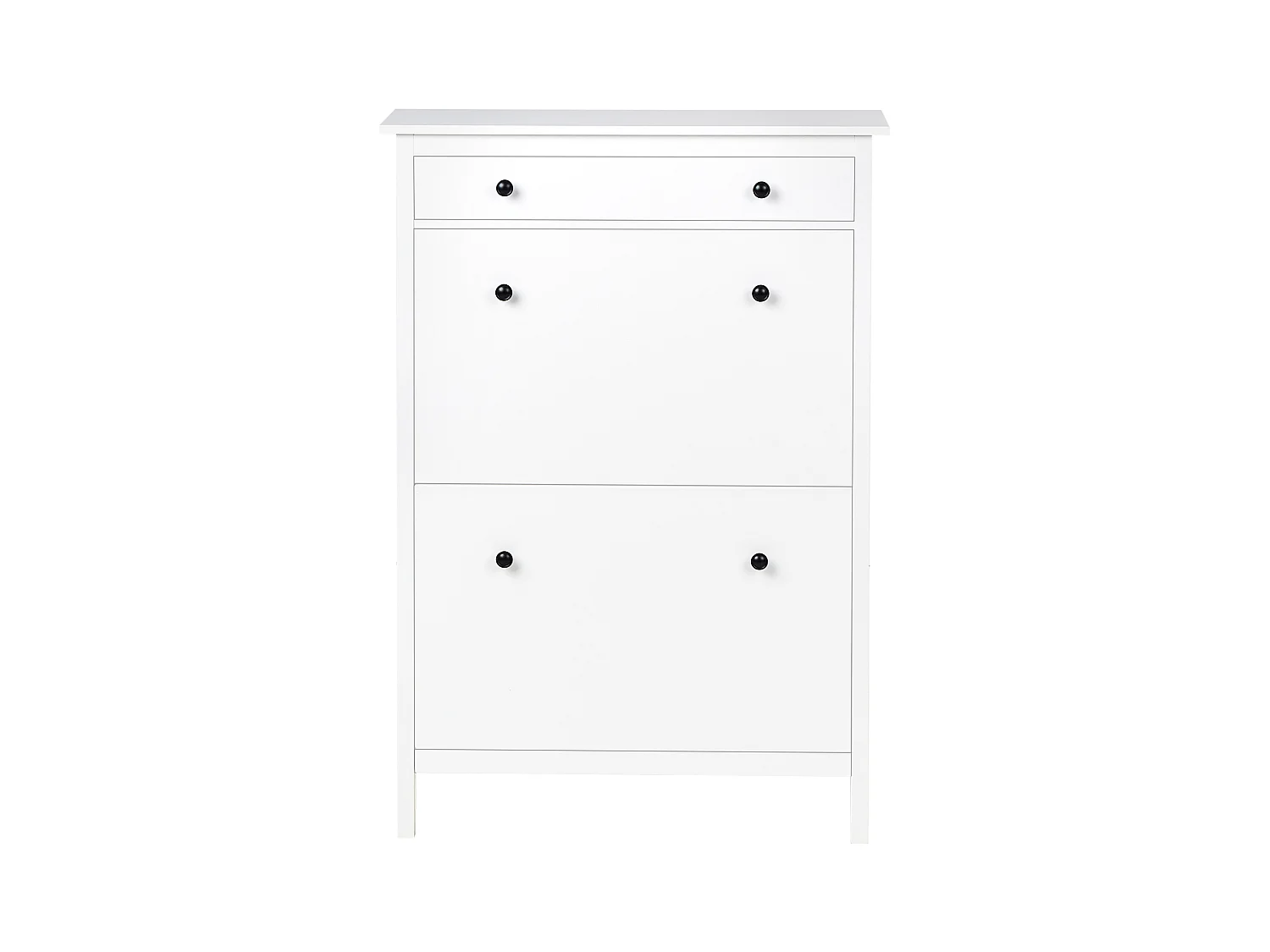 Schuhaufbewahrungsschrank 2 Klapptüren MDF Bis zu 10 Paar Schuhe Weiß Gibson