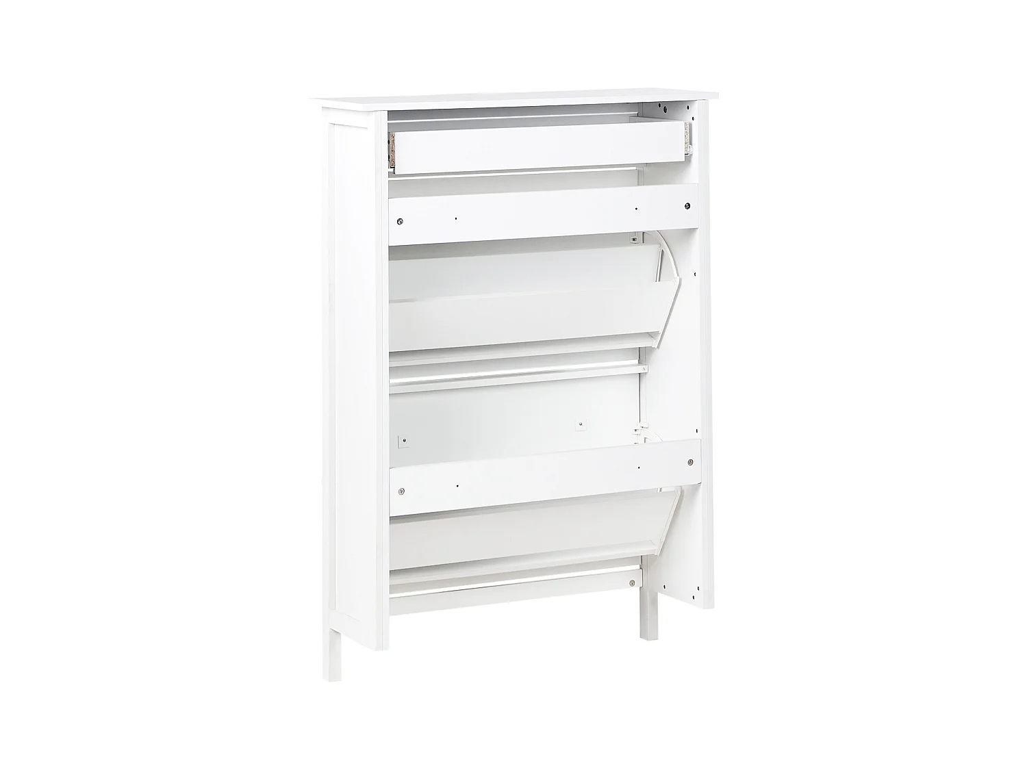 Schuhaufbewahrungsschrank 2 Klapptüren MDF Bis zu 10 Paar Schuhe Weiß Gibson