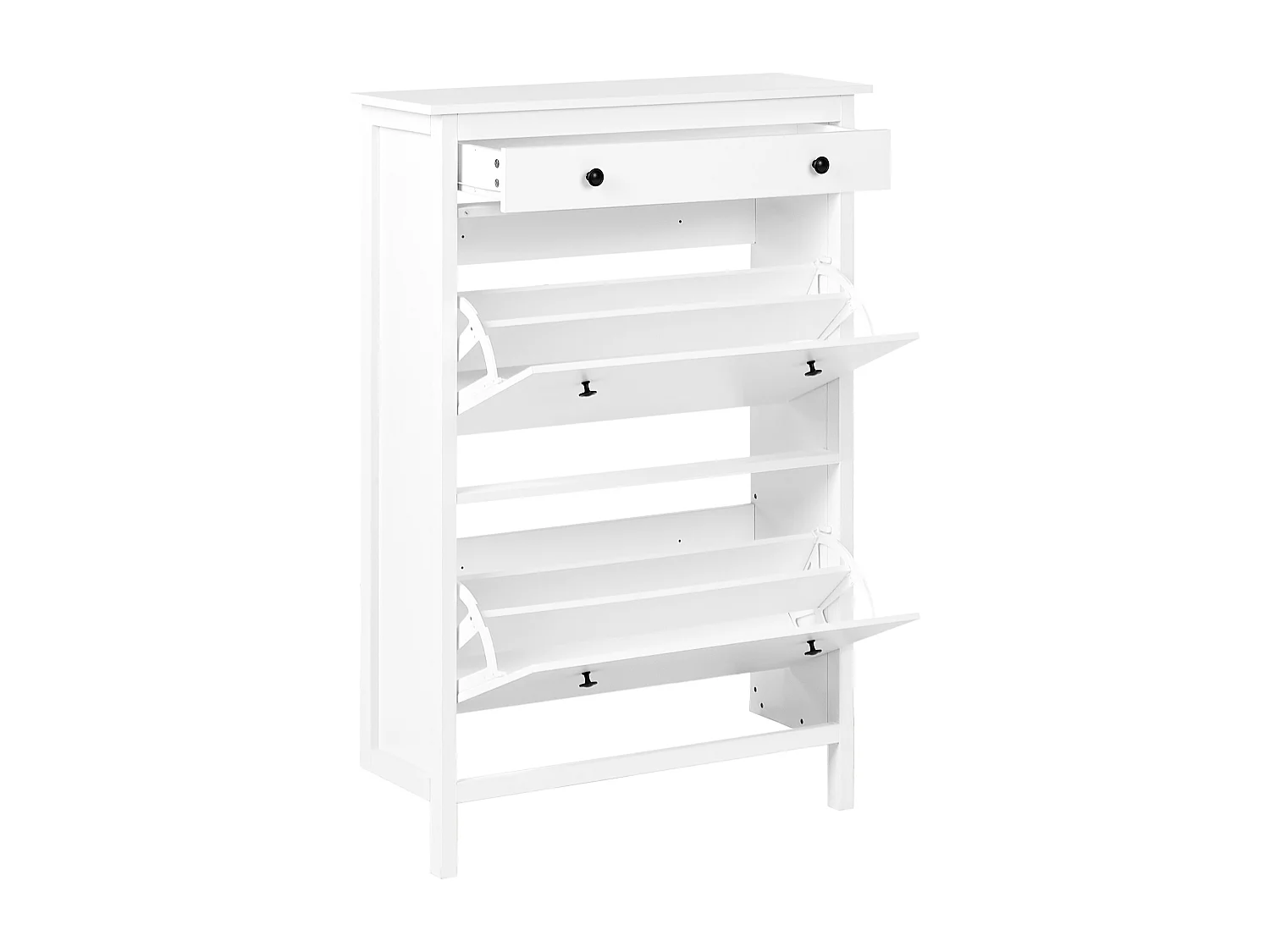 Schuhaufbewahrungsschrank 2 Klapptüren MDF Bis zu 10 Paar Schuhe Weiß Gibson