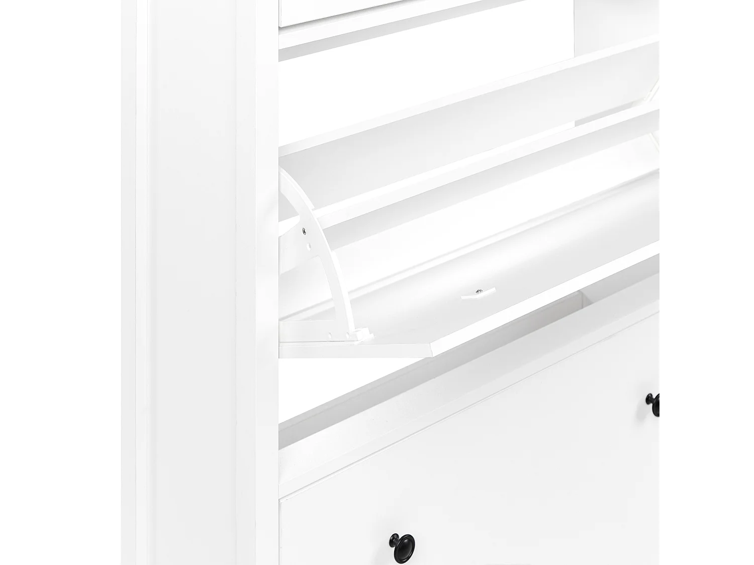 Schuhaufbewahrungsschrank 2 Klapptüren MDF Bis zu 10 Paar Schuhe Weiß Gibson