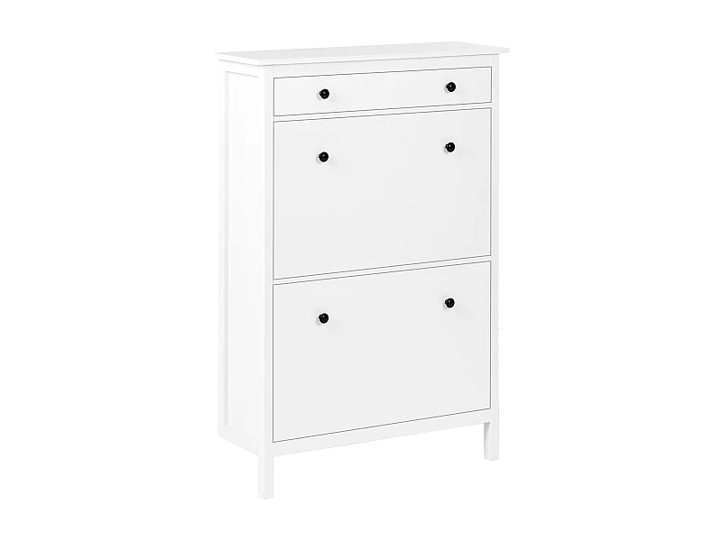 Schuhaufbewahrungsschrank 2 Klapptüren MDF Bis zu 10 Paar Schuhe Weiß Gibson