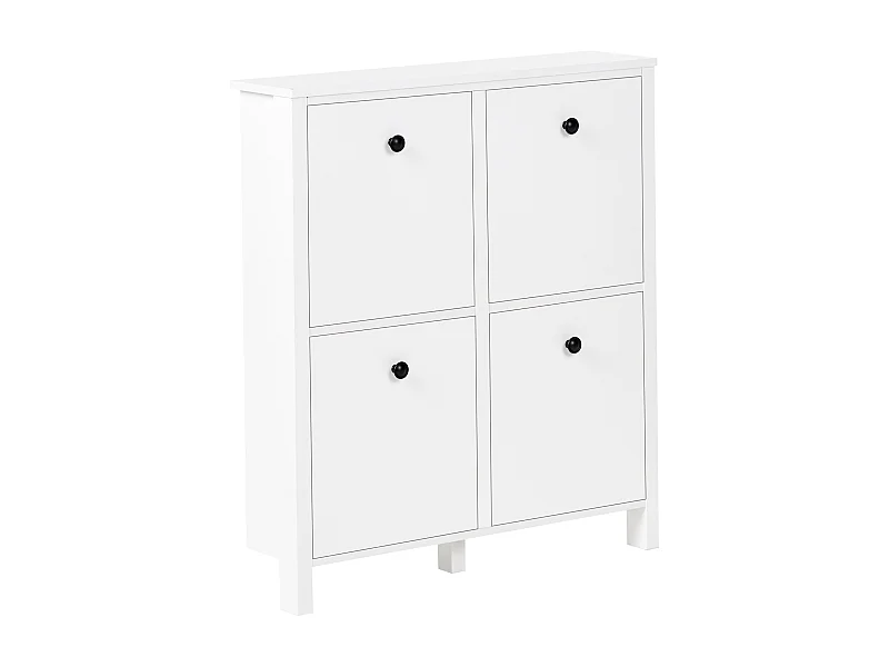 Schuhaufbewahrungsschrank 4 Klapptüren MDF Bis zu 10 Paar Schuhe Weiß Gibson