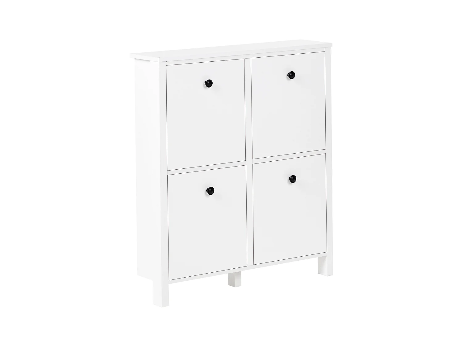 Schuhaufbewahrungsschrank 4 Klapptüren MDF Bis zu 10 Paar Schuhe Weiß Gibson