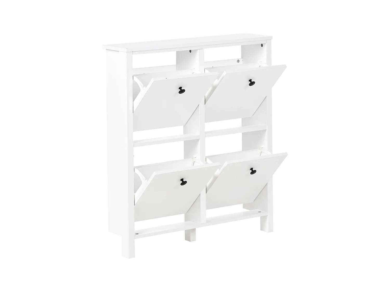 Schuhaufbewahrungsschrank 4 Klapptüren MDF Bis zu 10 Paar Schuhe Weiß Gibson