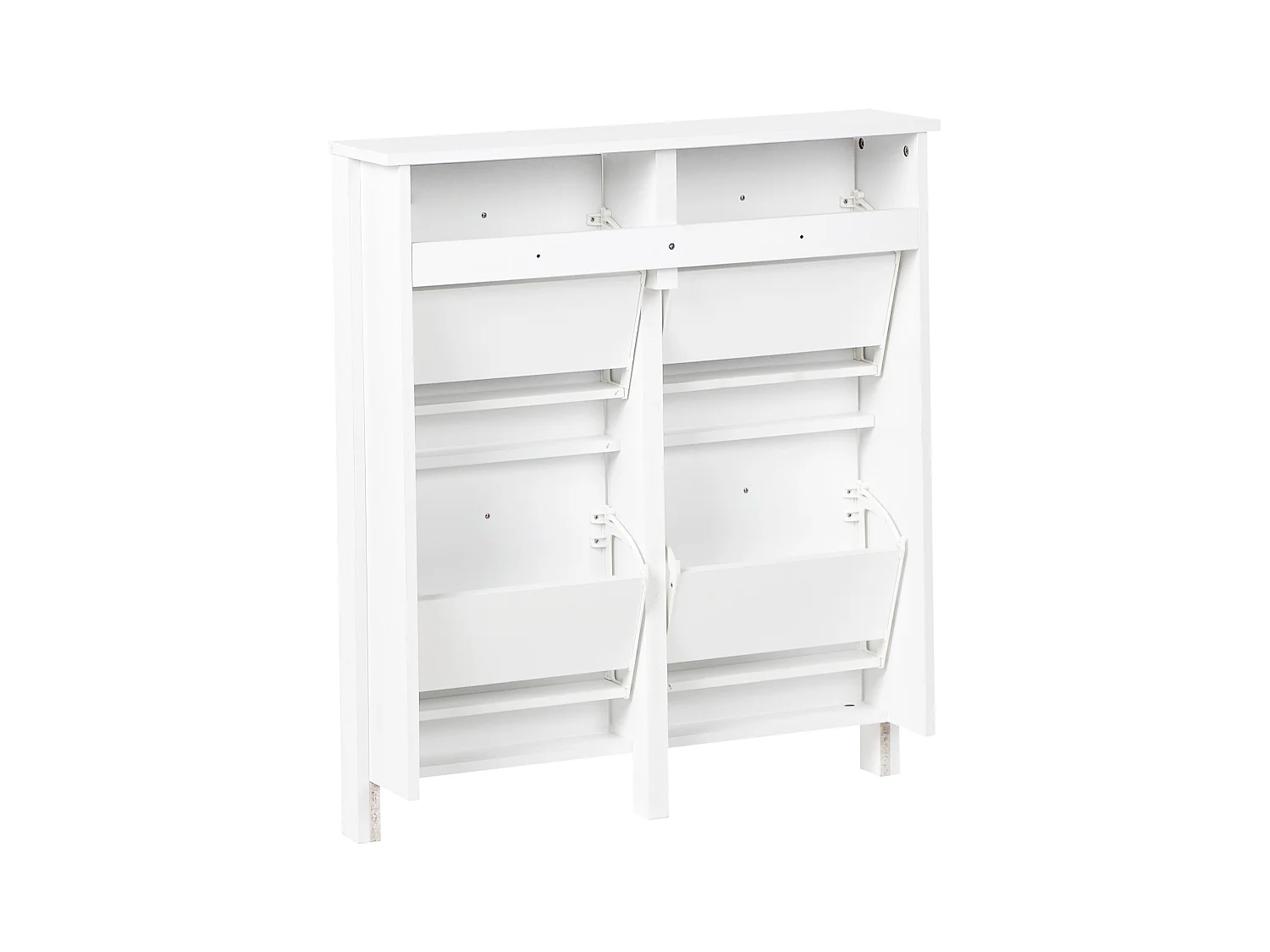 Schuhaufbewahrungsschrank 4 Klapptüren MDF Bis zu 10 Paar Schuhe Weiß Gibson